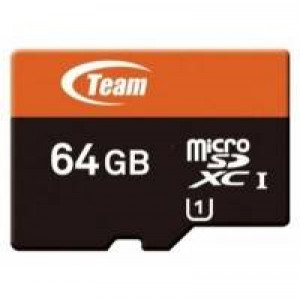 Карта памяти micro SDXC 64 Gb Team; UHS-I With SD-adapter (TUSDX64GUHS03)