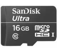 Карта памяти micro SDHC 16Gb SanDisk (SDSDQL-016G-G35); Ultra UHS-I; Class 10; with SD adapter
