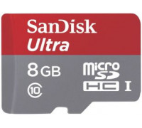 Карта памяти micro SDHC 8Gb SanDisk; UHS-I; Class 10; with SD adapter (SDSDQUAN-008G-G4A)