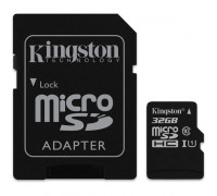 Карта памяти micro SDHC 32Gb Kingston; Class 10 UHS-I; With SD-adapter (SDC10G2/32GB)