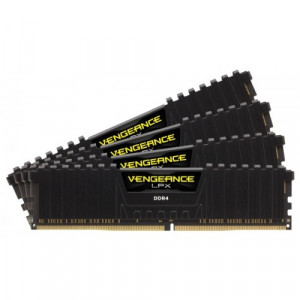 Оперативная память DDR4 SDRAM 4x4Gb PC4-19200 (2400); Corsair, Vengeance LPX Black (CMK16GX4M4A2400C14)