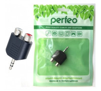 Переходник Perfeo (A7012), Jack 3.5 mm вилка - 2xRCA розетка;; 