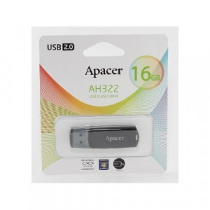 Flash-память Apacer AH322 (AP16GAH322B-1); 16Gb; USB 2.0; Black