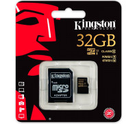 Карта памяти micro SDHC 32Gb Kingston; Class 10 UHS-I; With SD-adapter (SDCA10/32GB)