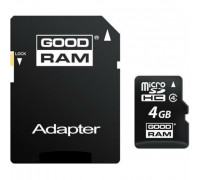 Карта памяти micro SDHC 4Gb GoodRAM; Class 4; With SD-adapter (M40A-0040R11)