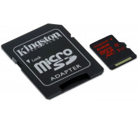 Карта памяти micro SDXC 64Gb Kingston; Class 10 UHS-I U3; With SD-adapter (SDCA3/64GB)