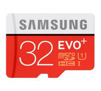 Карта памяти micro SDHC 32Gb Samsung; Class 10; Evo Plus UHS-I R80/W20Mb/s; With SD-adapter (MB-MC32DA)