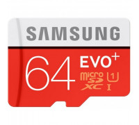 Карта памяти micro SDXC 64Gb Samsung; Class 10; Evo Plus UHS-I R80/W20MB/s; With SD-adapter (MB-MC64DA)