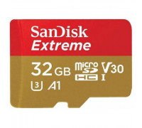 Карта памяти micro SDHC 32Gb SanDisk; Extreme Action; Class 10; V30 A1 UHS-I U3 R100/W60MB/s 4K; With SD-adapter (SDSQXAF-032G-GN6AA)
