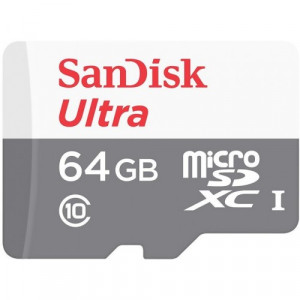 Карта памяти micro SDXC 64Gb SanDisk; Ultra; Class 10 UHS-I; No adapter (SDSQUNB-064G-GN3MN)