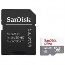 Карта памяти micro SDXC 128Gb SanDisk; Ultra Android; Class 10; UHS-I R48MB/s; Wiith SD-adapter (SDSQUNB-128G-GN6TA)
