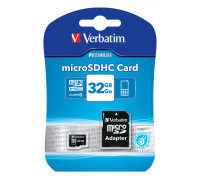 Карта памяти micro SDHC 32Gb Verbatim Premium; Class 10; UHS-1; With SD-adapter (44083)