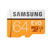 Карта памяти micro SDXC 64Gb Samsung Evo; Class 10; UHS-I U3; With SD-adapter (MB-MP64GA/EU)