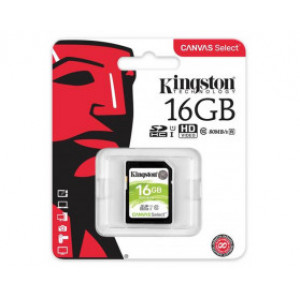 Карта памяти SDHC 16Gb Kingston; Canvas Select Class 10 UHS-I U1 (SDS/16GB)
