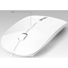 Мышь проводная Gresso GM-895U; Apple Slim Style; Optical Mouse; USB; White