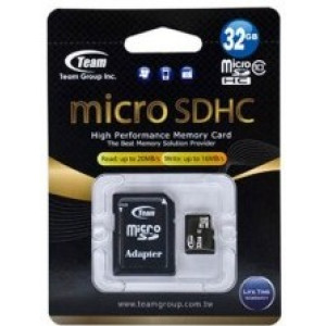Карта памяти micro SDHC 32Gb Team; Class 10; With SD-adapter (TUSDH32GCL1003)