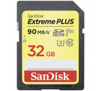 Карта памяти SDHC 32Gb SanDisk; Extreme Plus; Class 10 V30 UHS-I U3 R90/W60MB/s 4K (SDSDXWF-032G-GNCIN)