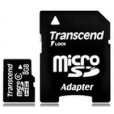 Карта памяти micro SDHC 8Gb Transcend (TS8GUSDHC6); Class 6; with SD adapter