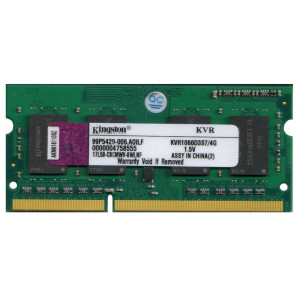 Оперативная память DDR3 SDRAM SODIMM 4Gb PC3-8500 (1066); Kingston (KVR1066D3S7/4G)