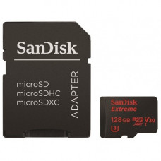 Карта памяти micro SDXC 128Gb SanDisk; Extreme Action; Class 10; V30 UHS-I 4K; Wiith SD-adapter (SDSQXVF-128G-GN6MA)