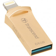 Flash-память Transcend JetDrive Go 500 (TS64GJDG500G); 64Gb; USB 3.1/Lightning; Gold