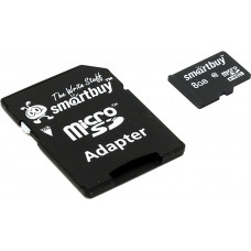 Карта памяти micro SDHC 8Gb Smart Buy; Class 10; with SD adapter (SB8GBSDCL10-01)