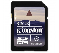 Карта памяти SDHC 32Gb Kingston; Class 4 (SD4/32GB)