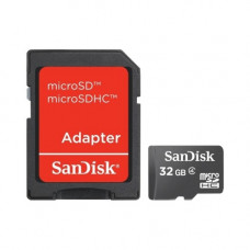 Карта памяти micro SDHC 32Gb SanDisk; Class 4; With SD-adapter (SDSDQM-032G-B35A)