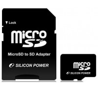 Карта памяти micro SDHC 8Gb Silicon Power; Class 6; with SD-adapter (SP008GBSTH006V10-SP)