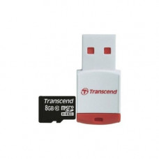 Карта памяти micro SDHC 8Gb Transcend; Class 10; With Card-reader RDP3 (TS8GUSDHC10-P3)