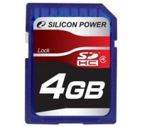 Карта памяти SDHC 4Gb Silicon Power; Class 4; (SP004GBSDH004V10)