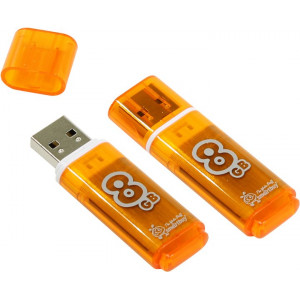 Flash-память Smart Buy Glossy series; 8Gb; USB 2.0; Orange (SB8GBGS-Or)