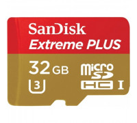 Карта памяти micro SDHC 32Gb SanDisk; Extreme PLUS; Class 10; UHS-1 U3; With SD-adapter (SDSQXWG-032G-GN6MA)