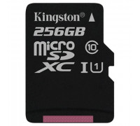 Карта памяти micro SDXC 256Gb Kingston; Class 10 UHS-I; With SD-adapter (SDC10G2/256GB)