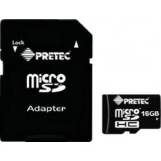 Карта памяти micro SDHC 16Gb Pretec; (STSH16G-SA); Class 10; UHS-I; with SD-adapter