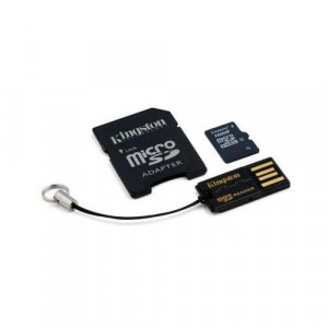 Карта памяти micro SDHC 16Gb Kingston; Class 4; With SD-adapter + Card Reader (MBLY4G2/16GB)