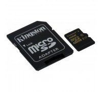 Карта памяти micro SDHC 16Gb Kingston; Class 10 UHS-I U3 R90/W45MB/s; With SD-adapter (SDCG/16GB)