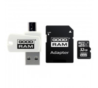 Карта памяти micro SDHC 32Gb GoodRAM; Class 10; With SD-adapter + OTG reader (M1A4-0320R11)