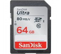 Карта памяти SDXC 64Gb SanDisk; Class 10 UHS-I (SDSDUNC-064G-GN6IN)