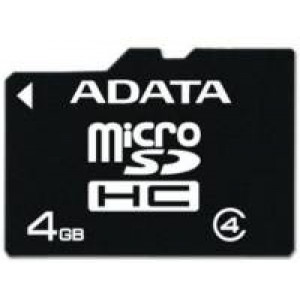 Карта памяти micro SDHC 4Gb A-Data; Class 4; No adapter (AUSDH4GCL4-R)