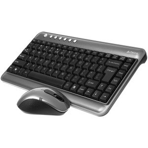 Клавиатура+мышь беспроводная A4Tech 7300N; V-Track; Wireless; USB; Black-Silver