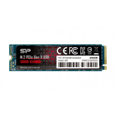 Жесткий диск SSD 256.0 Gb; Silicon Power P34A80 M.2 2280 PCIe Gen 3 x4 NVMe; 3200Мб/с - 3000Mб/с;