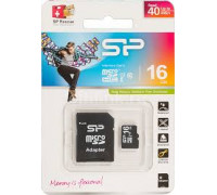 Карта памяти micro SDHC 16Gb Silicon Power; Class 10 UHS-I Elite COLOR; With SD-adapter (SP016GBSTH010V10SP)