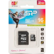 Карта памяти micro SDHC 16Gb Silicon Power; Class 10 UHS-I Elite COLOR; With SD-adapter (SP016GBSTH010V10SP)