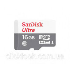 Карта памяти micro SDHC 16Gb SanDisk Ultra (SDSQUNS-016G-GN3MN); Class 10