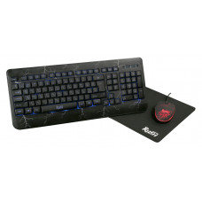 Клавиатура+мышь проводная Smart Buy SBC-715714G-K + коврик; USB; Black (подсветка)