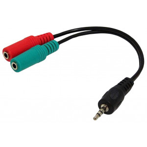 Плита кухонная аудио; 0.2 м ;  Jack 3.5 mm вилка - 2xJack 3.5 розетка; 