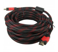 Кабель HDMI to HDMI 1.4; 20.0m; (с двумя фильтрами, в оплетке); Black&Red
