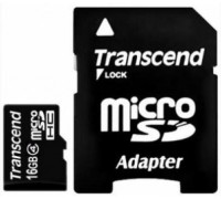 Карта памяти micro SDHC 16Gb Transcend; Class 4; With SD-adapter (TS16GUSDHC4)