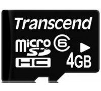 Карта памяти micro SDHC 4Gb Transcend (TS4GUSDC6); Class 6; No adapter